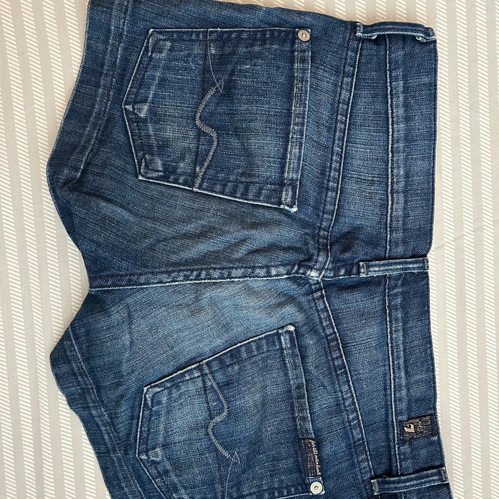 7 For All Mankind Women's Blue Jean Short Shorts